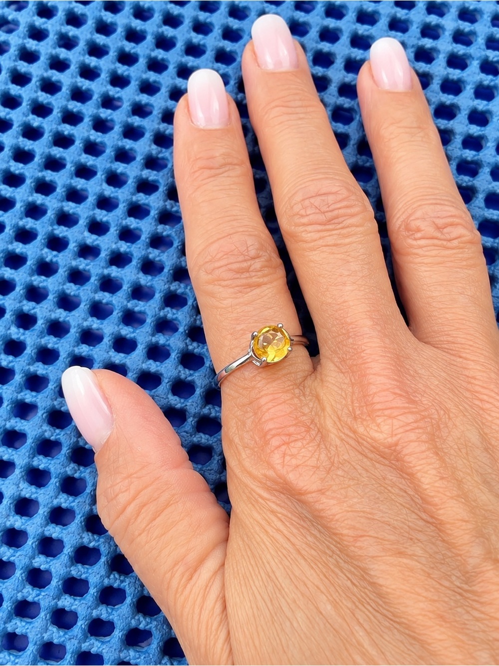 8.5 Natural Yellow Sapphire 925 Sterling Silver Ring Certified